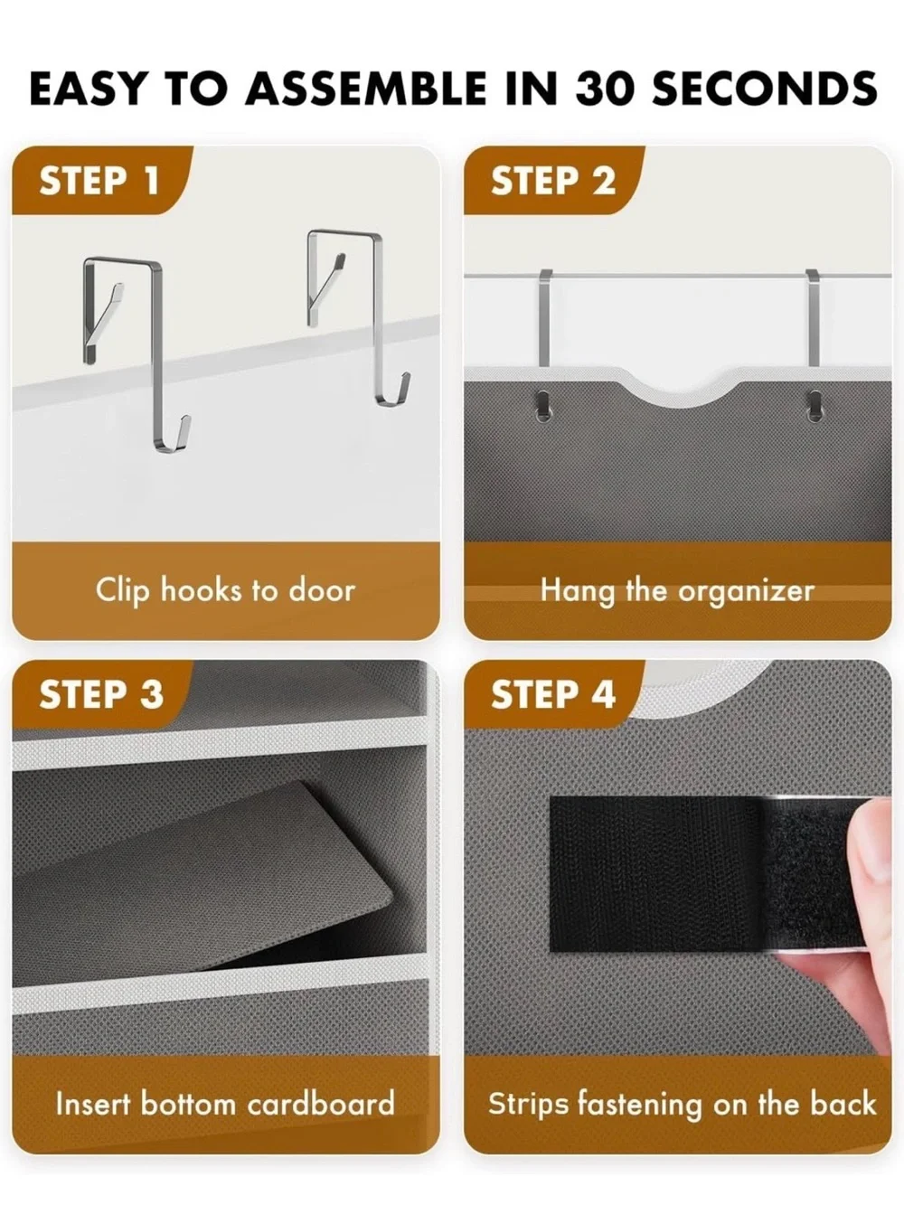 Over the Door Hanging Organizer for Bathroom & Nursery - 6 Shelf